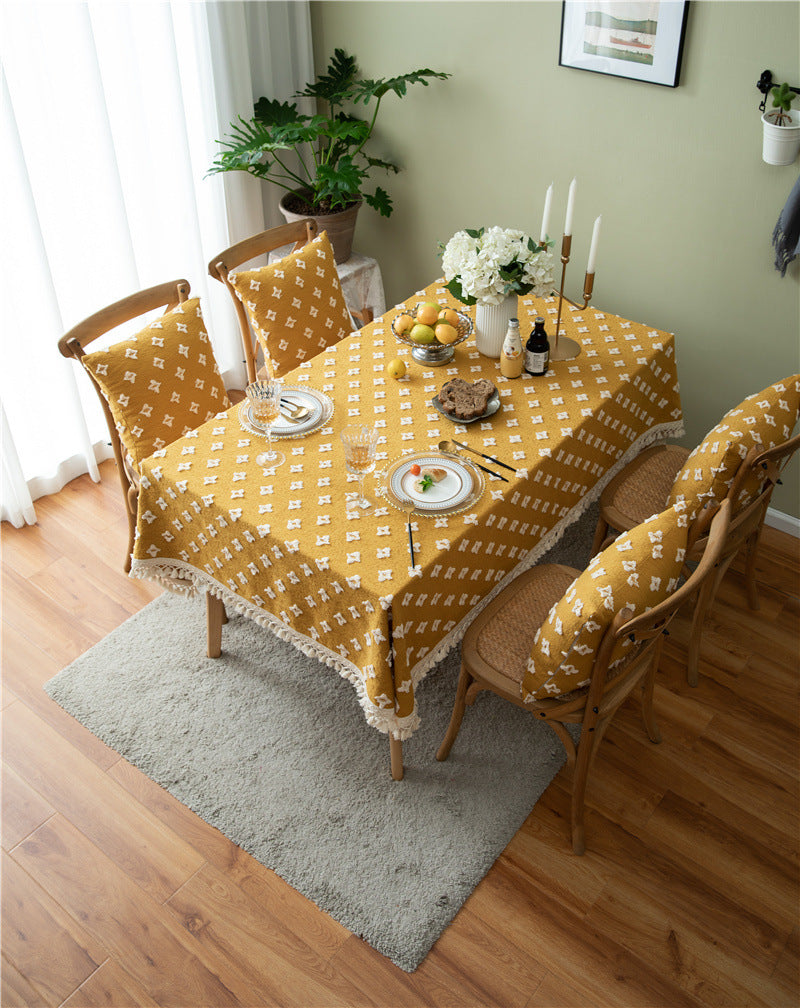Golden Haven Textured Tablecloth Berriscent