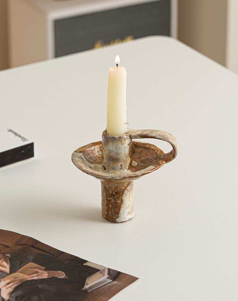 Rustic Glaze Ceramic Candle Holder Berriscent