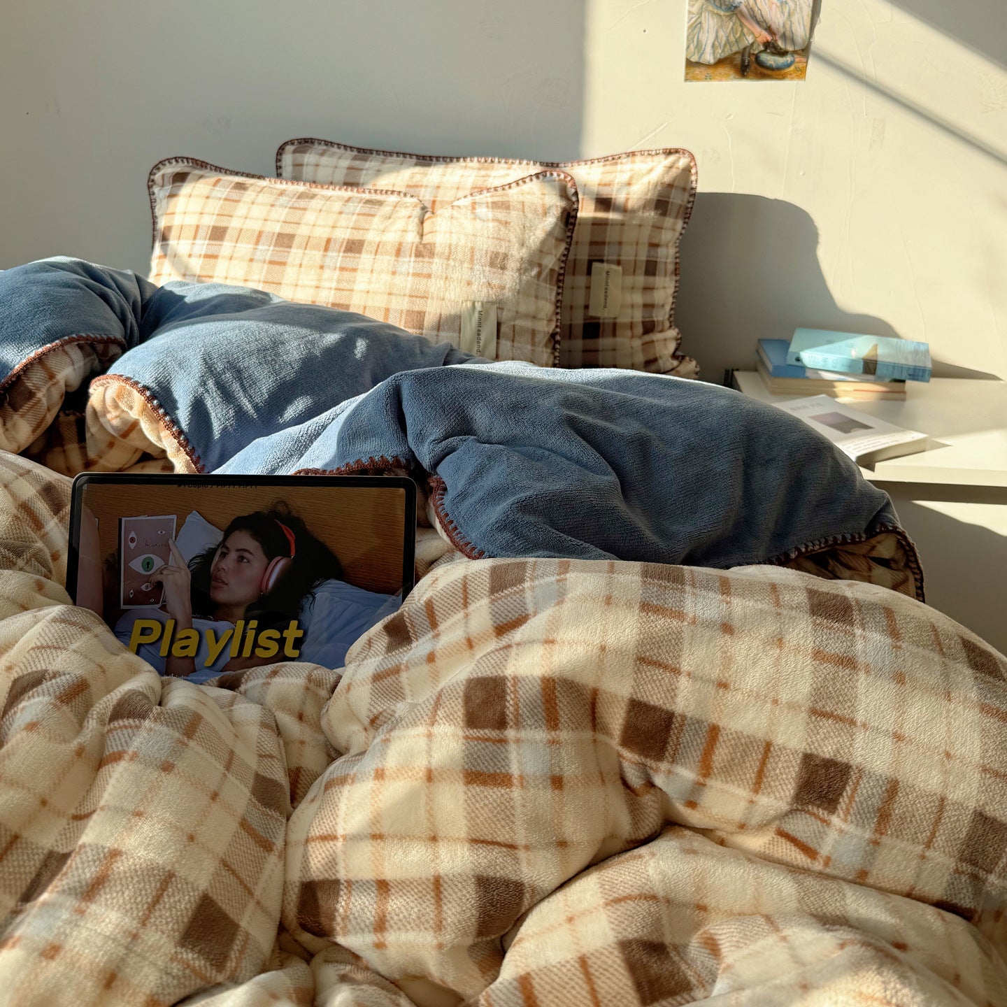 Cozy Plaid Flannel Bedding Set Berriscent