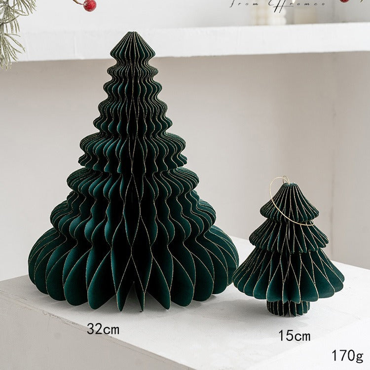 Elegant Foldable Paper Christmas Trees – 3D Holiday Decoration Set