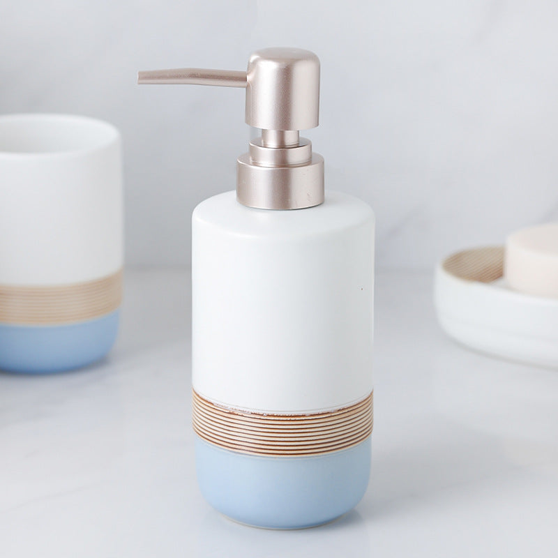 Coastal Line Ceramic Bathroom Set Berriscent