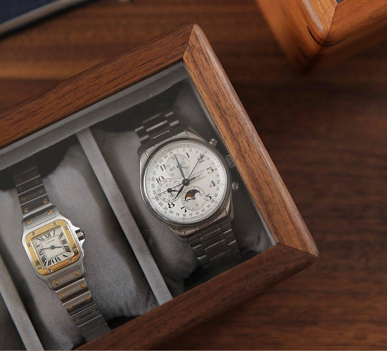 Aurelius Walnut Watch Display Case – 3 Slot Berriscent