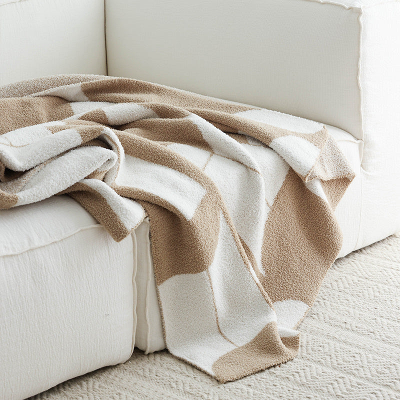 Soft Geometry Throw Blanket — Sand & Ivory Berriscent