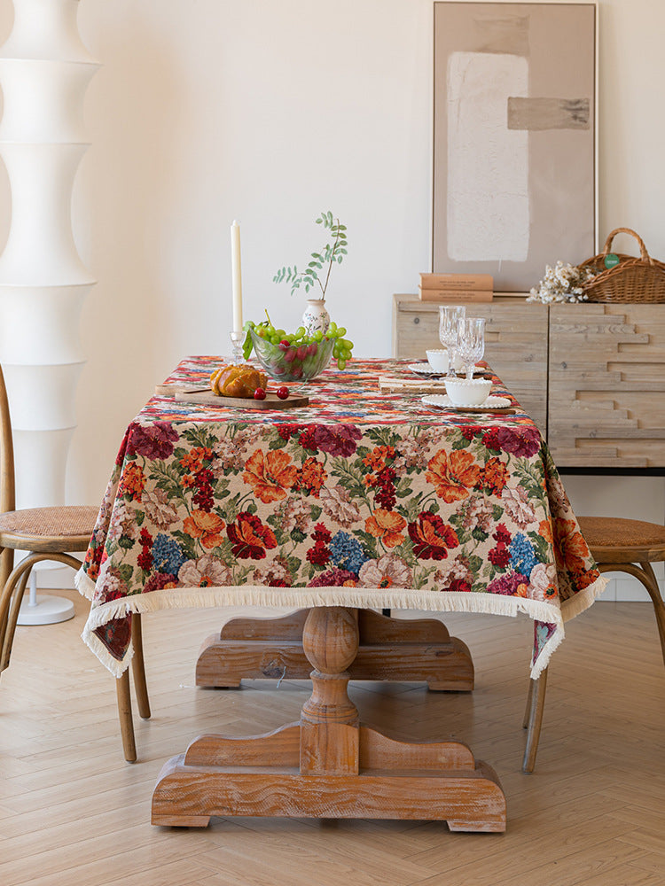 Vintage Garden Tapestry Tablecloth Berriscent
