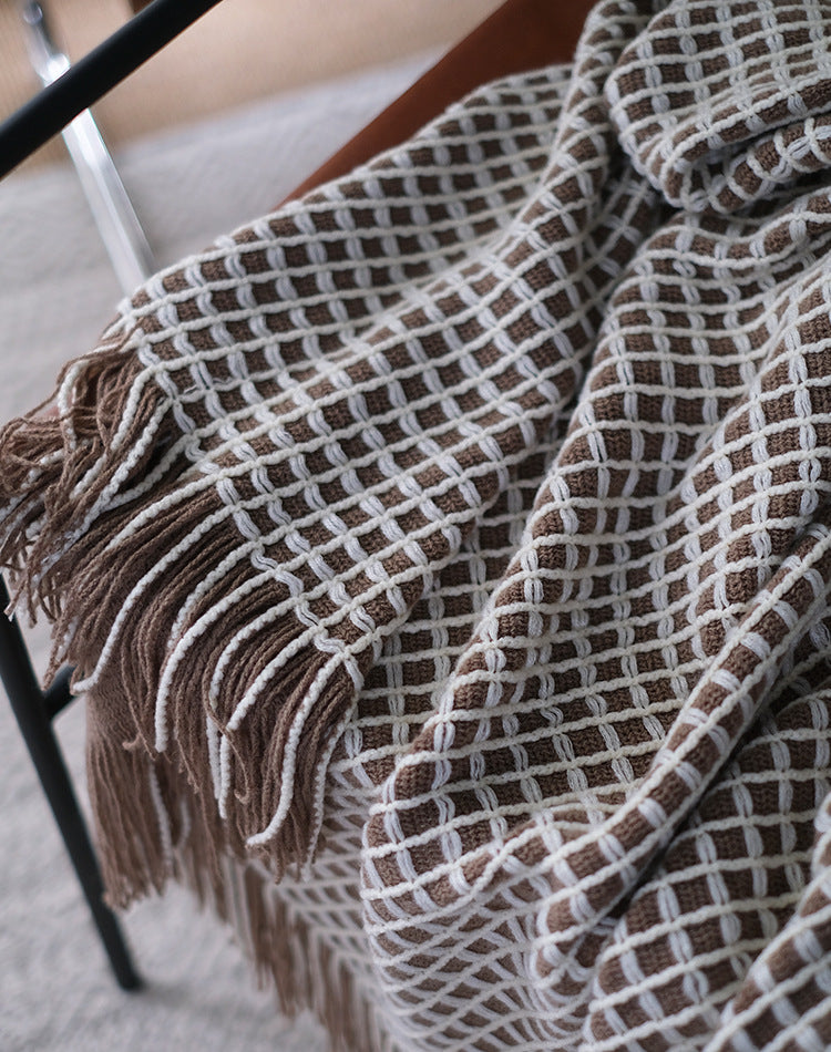 Axis Waffle Knit Throw Blanket Berriscent