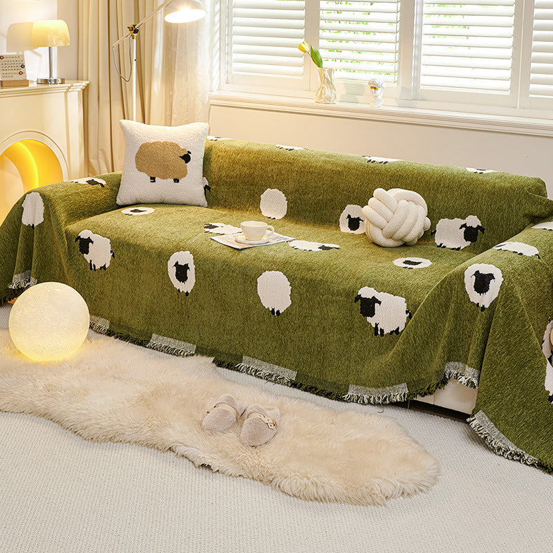 Dreamy Sheep Chenille Sofa Cover Berriscent