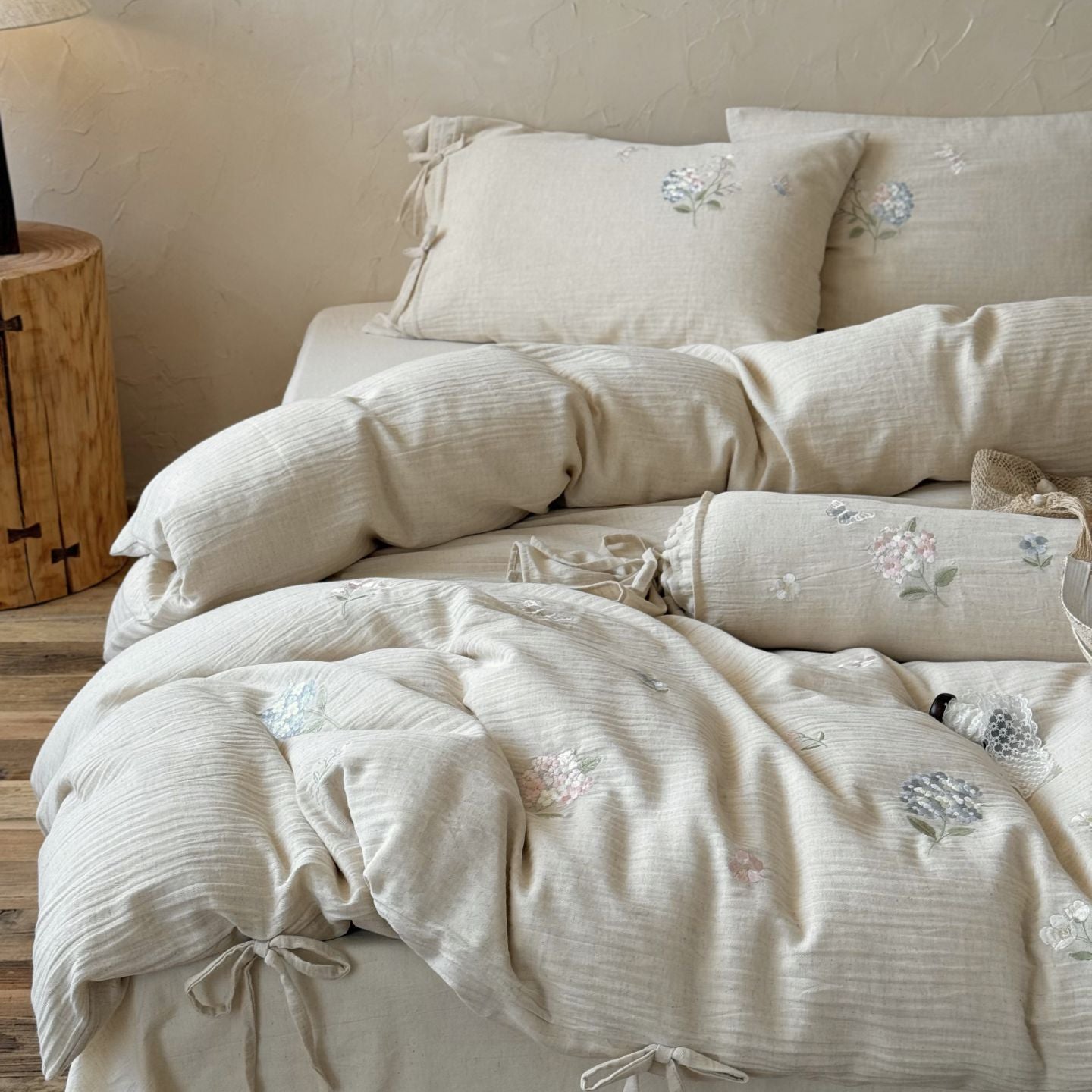 The Garden Room | Cotton–Hemp Embroidered Bed Linen
