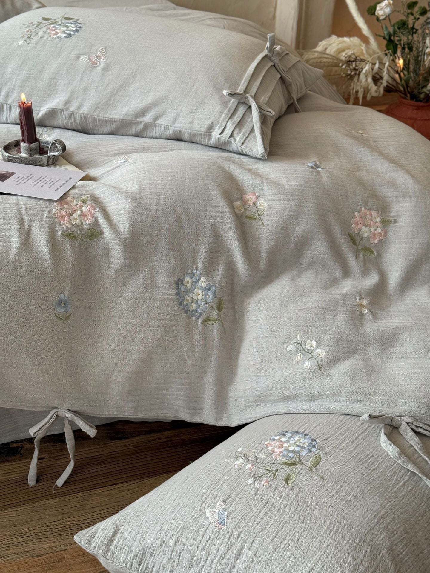 The Garden Room | Cotton–Hemp Embroidered Bed Linen