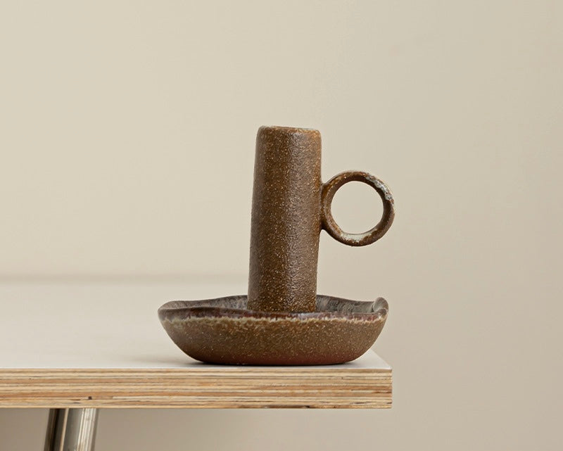Rustic Glaze Ceramic Candle Holder Berriscent