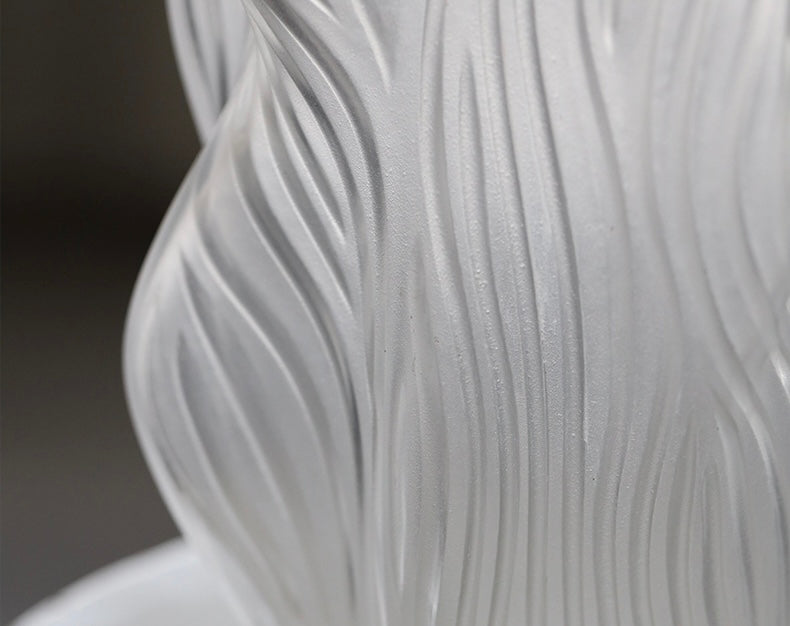 Wavy Frosted Art Glass Vase Berriscent