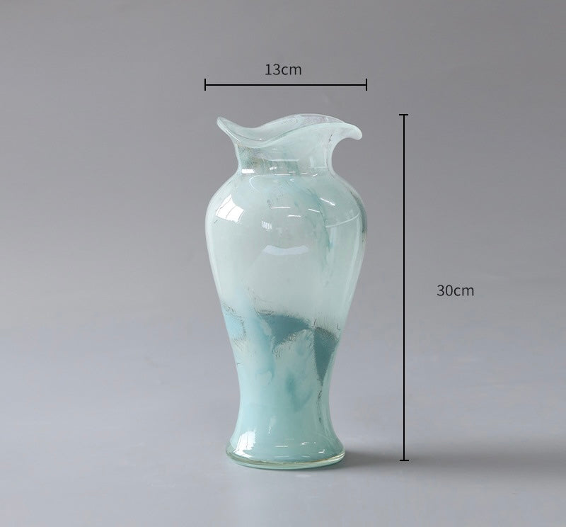 Aqua Veil Handcrafted Glass Vase Berriscent