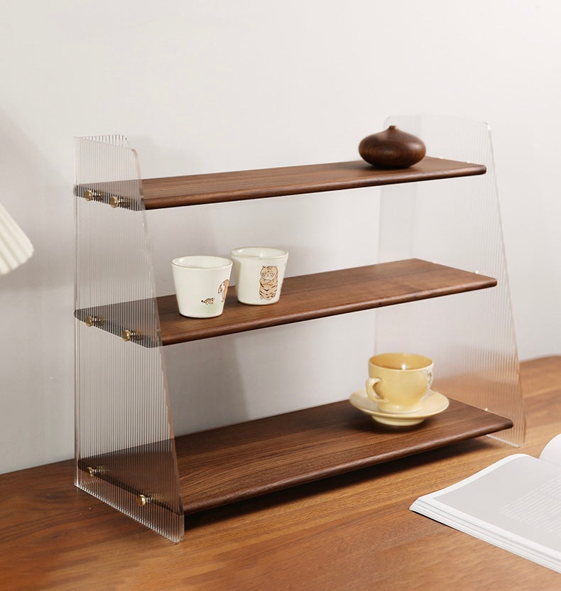 Lumière Three-Tier Acrylic & Wood Organizer Berriscent