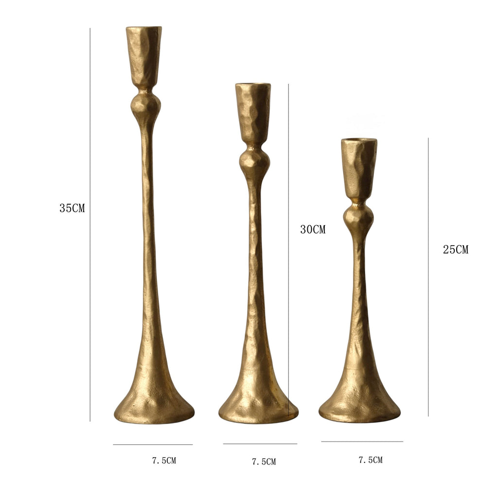 Aurora Cast Iron Candle Holder Set – Handcrafted Golden Elegance Berriscent