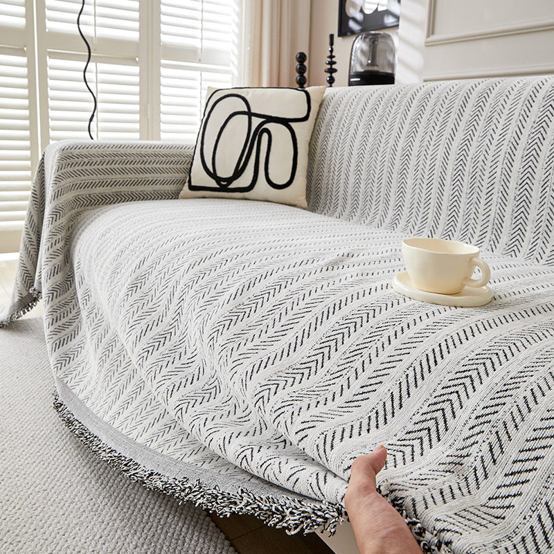 Herringbone Chenille Sofa Cover Berriscent
