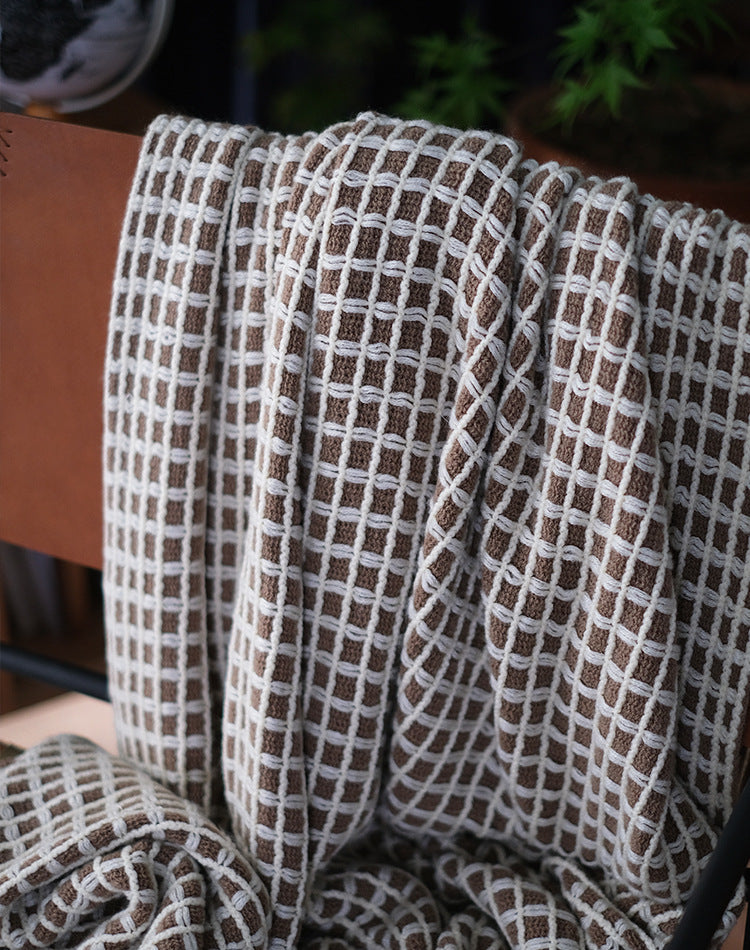 Axis Waffle Knit Throw Blanket Berriscent