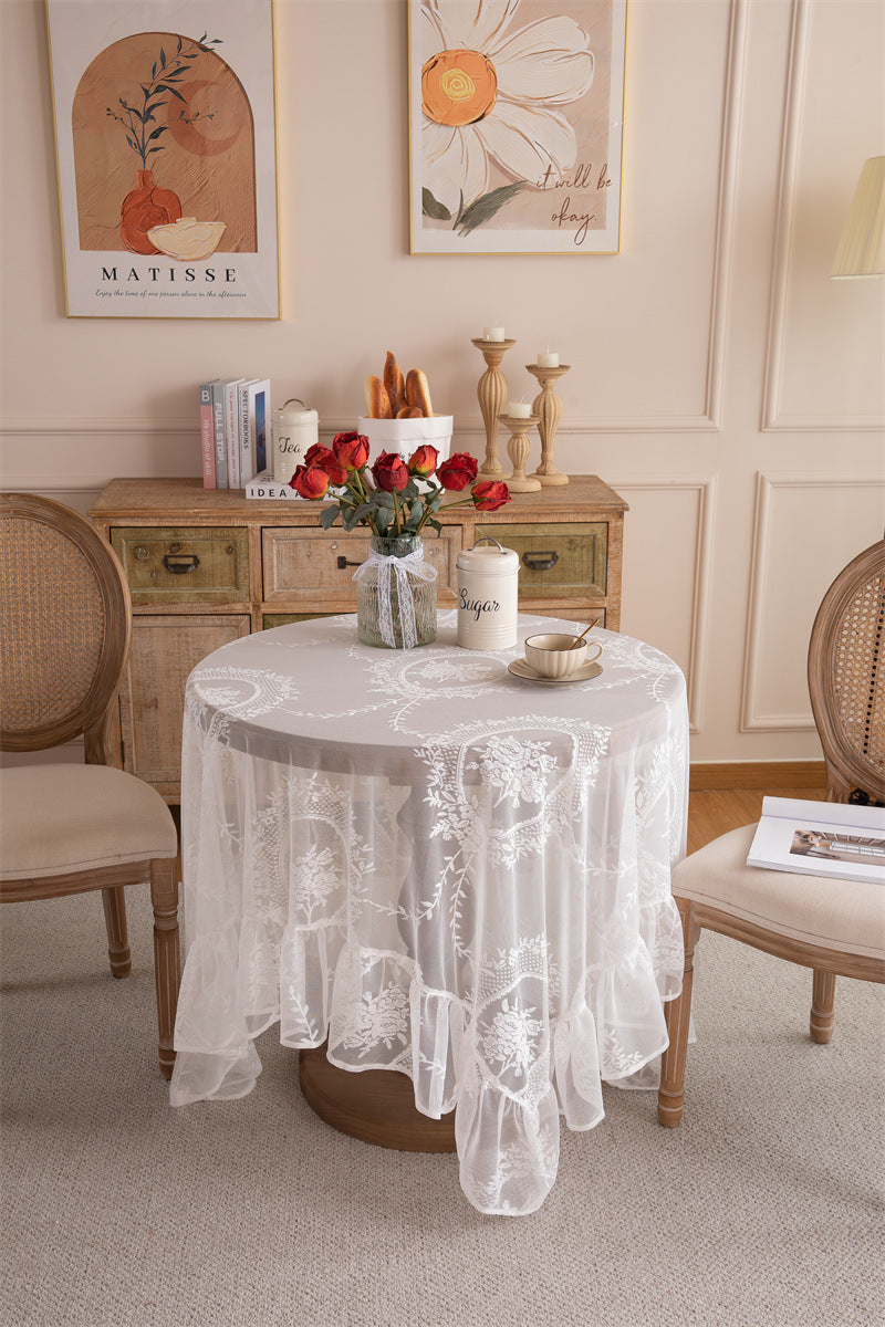 Vintage Lace Whisper Tablecloth | Elegant Sheer Dining Décor Berriscent