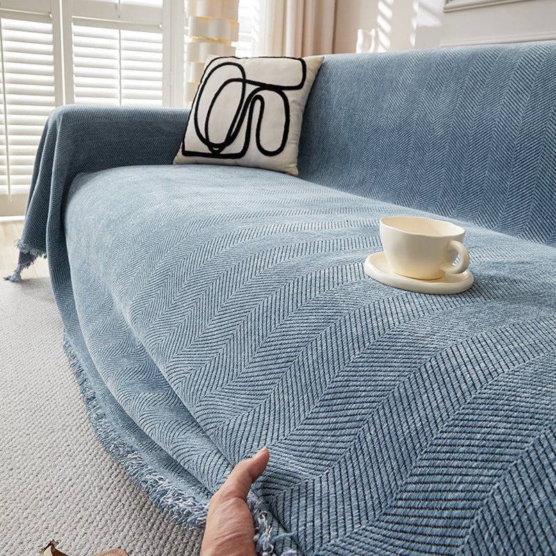 Herringbone Chenille Sofa Cover Berriscent