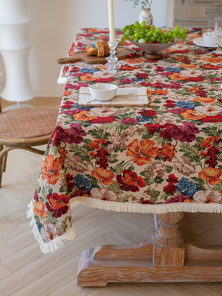 Vintage Garden Tapestry Tablecloth Berriscent