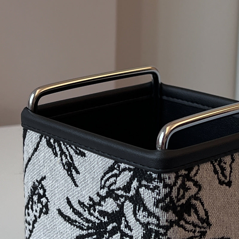 Léon Noir Jacquard Leather Desk Caddy Berriscent