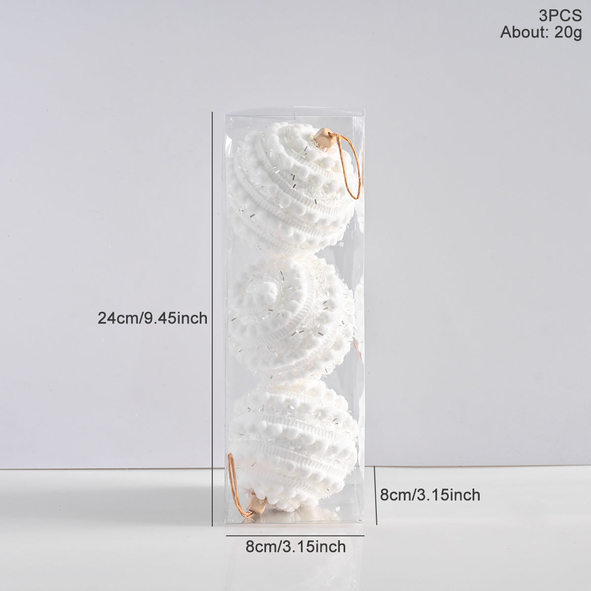 Sugarplum Dreams Collection Christmas Tree Baubles – Set of 3 (8 cm)