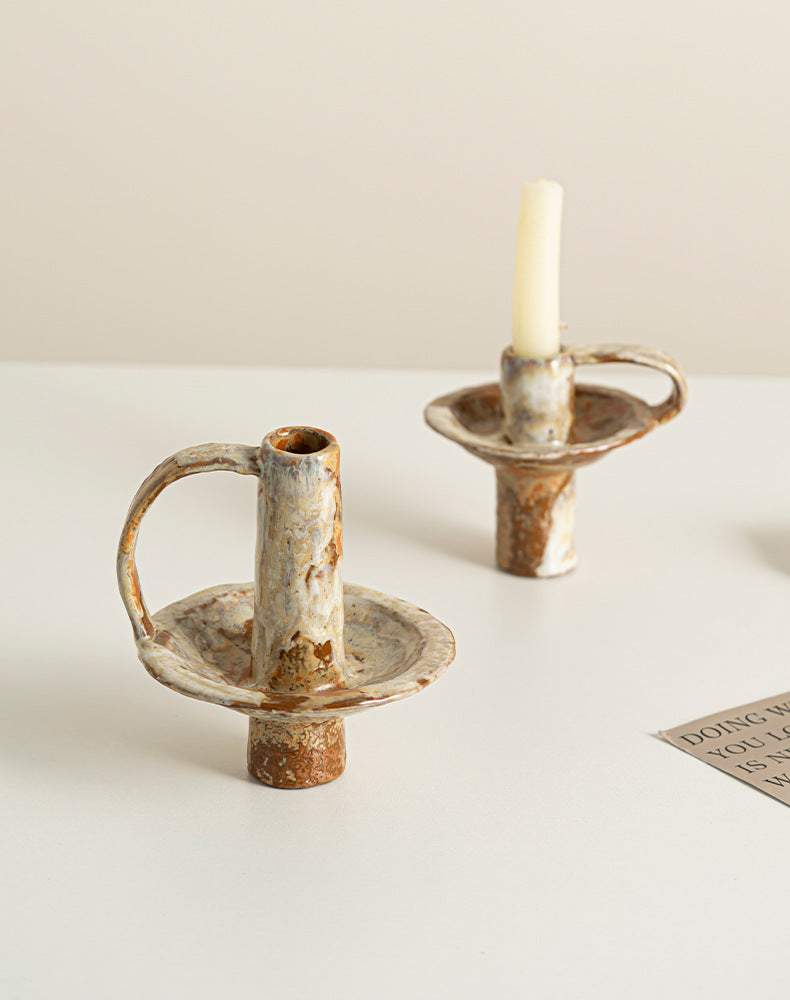 Rustic Glaze Ceramic Candle Holder Berriscent