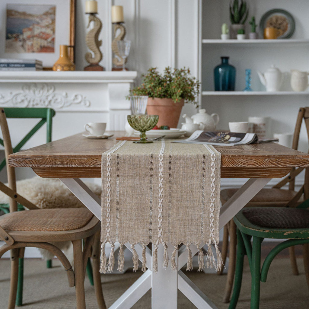 The Woven Path | Tassel Table Runner