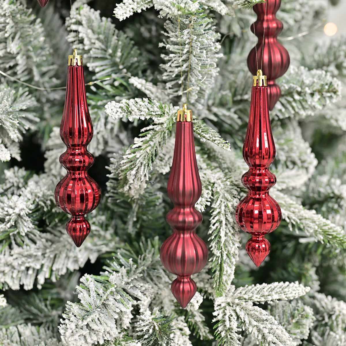 Elegant Christmas Tree Finial Ornaments – Set of 6