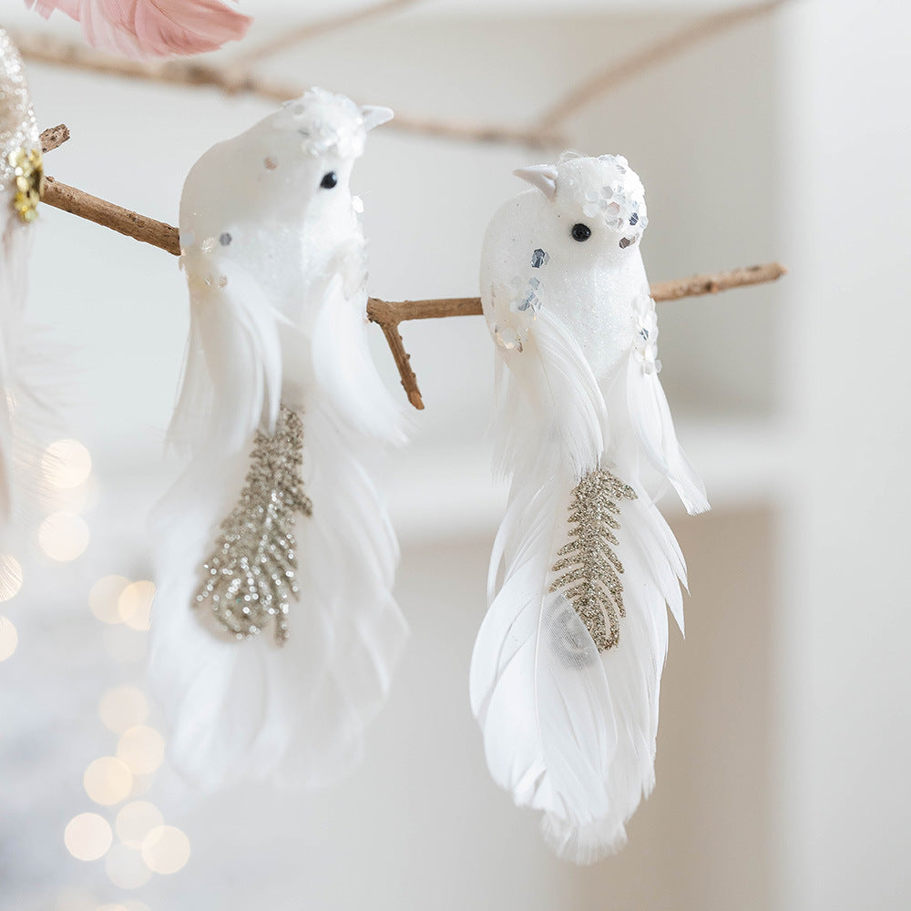 Enchanted Feathered Birds – Pair Ornaments