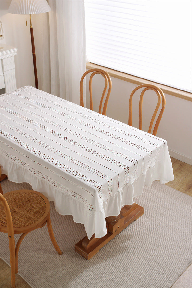 White Haven Lace Tablecloth | Pure Cotton Decorative Cover Berriscent