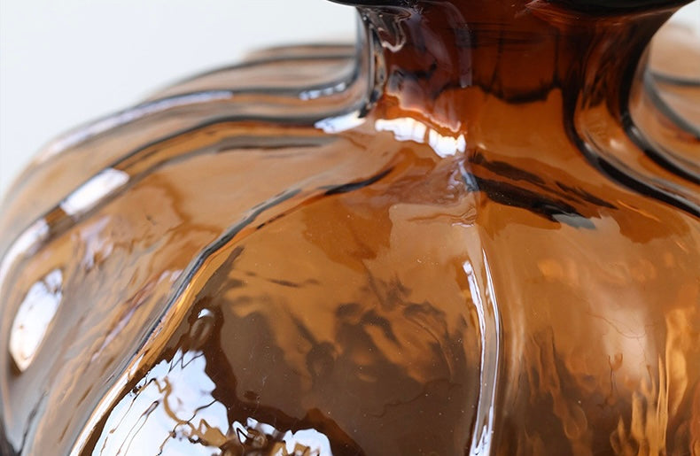 Sculpted Amber Glass Vase Berriscent