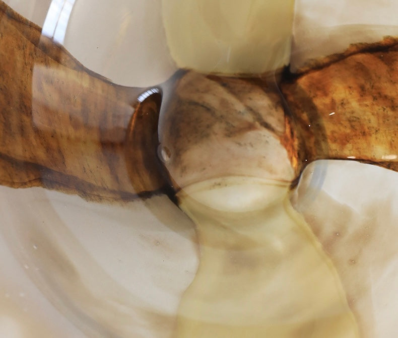 Marbled Art Glass Display Bowl Berriscent