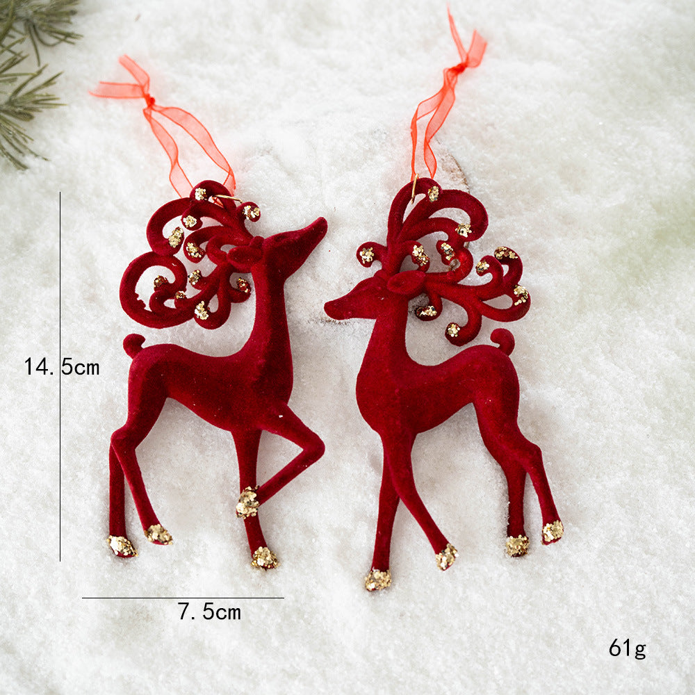 Velvet Red & Gold Christmas Ornament Set – 10 Pieces