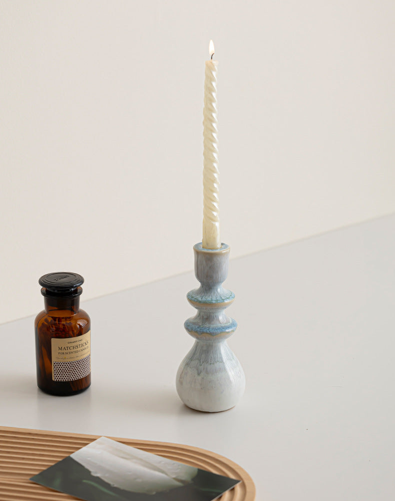 Azure Crest Ceramic Candle Holder Berriscent