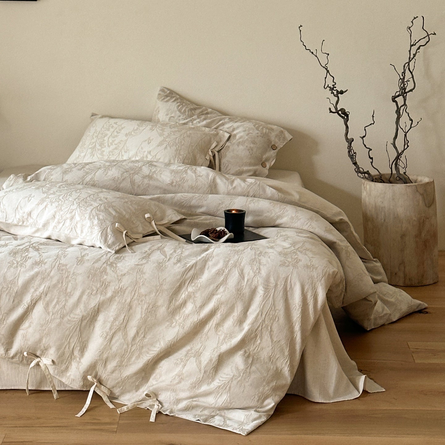 Linen Jacquard Cotton–Linen Four-Piece Bedding Set Berriscent