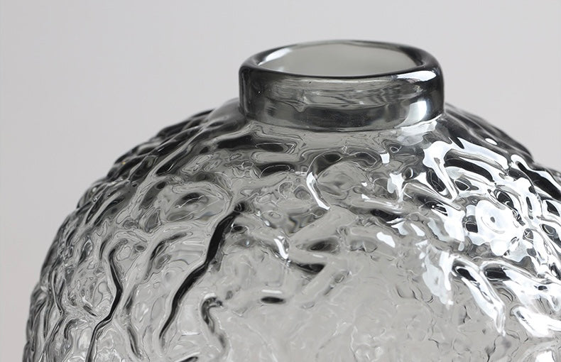 Smoky Textured Glass Vase – Premium Handcrafted Home Décor Berriscent