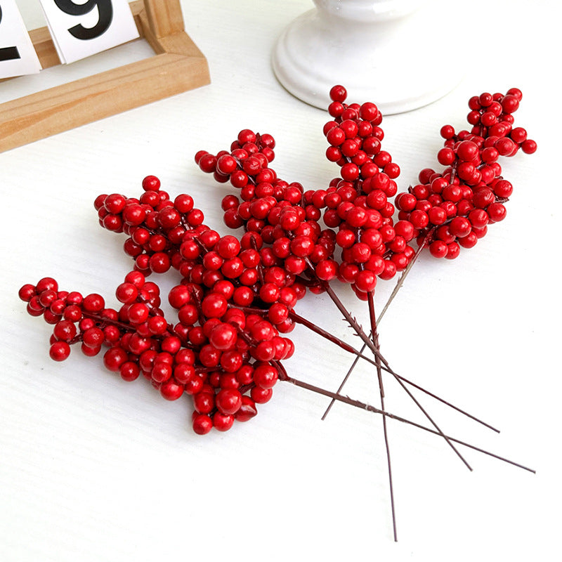 Festive Artificial Red Berry Stems Berriscent