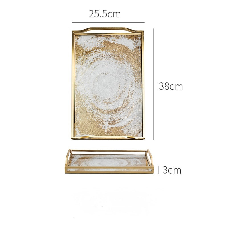 Luxury Glass & Gold Decorative Tray Berriscent
