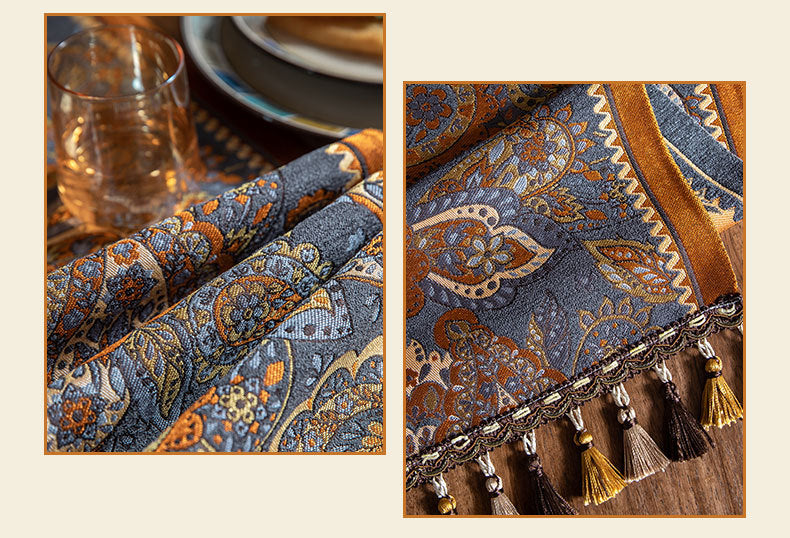 Bohemian Jacquard Table Runner with Tassels Berriscent