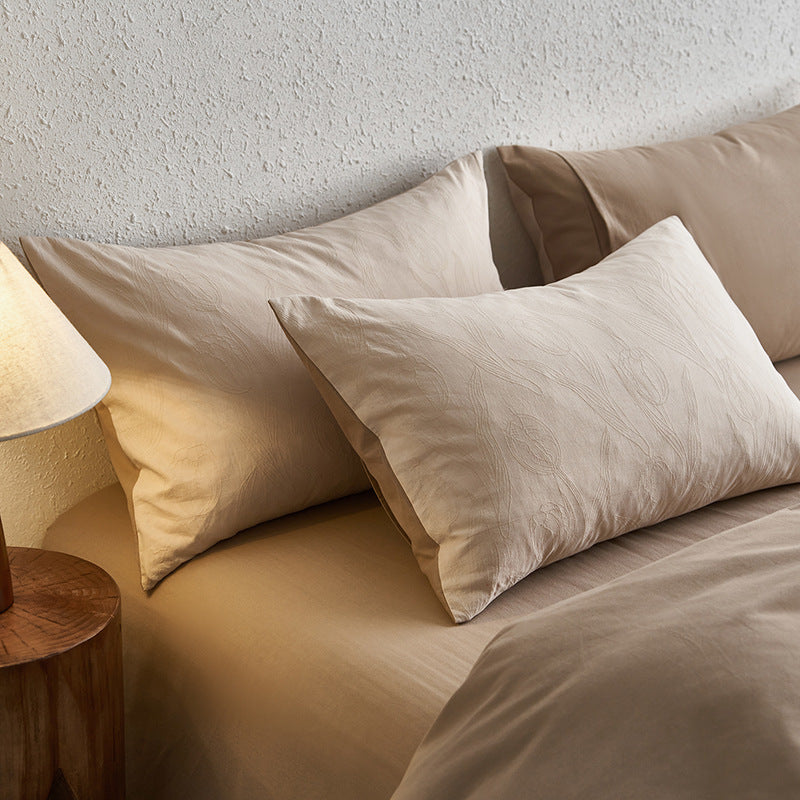 Serene Loom Long-Staple Cotton Brushed Bedding Set Berriscent