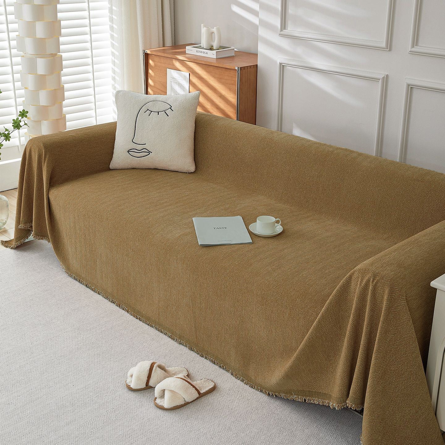 Serene Weave Chenille Sofa Cover Berriscent