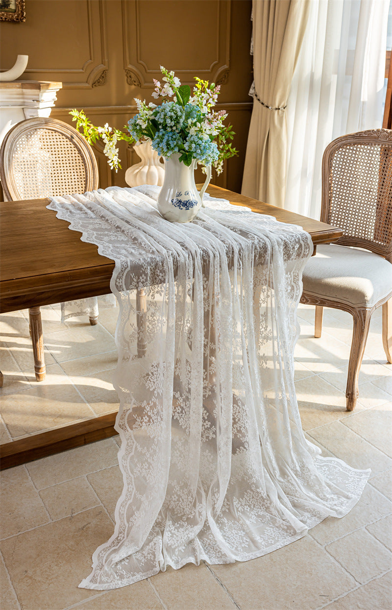 Ethereal Bloom Lace Tablecloth Berriscent