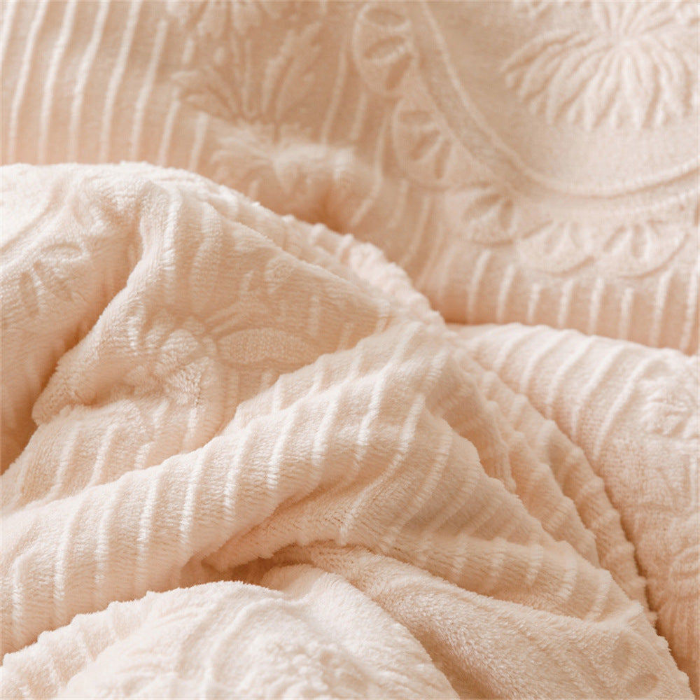 Embossed Plush Flannel Bedding Set – Blush Berriscent