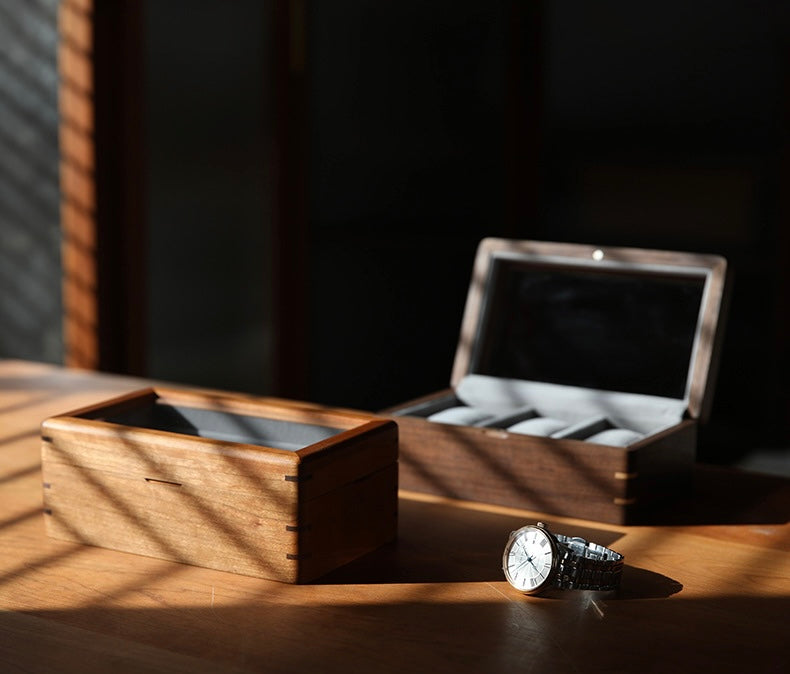 Aurelius Walnut Watch Display Case – 3 Slot Berriscent