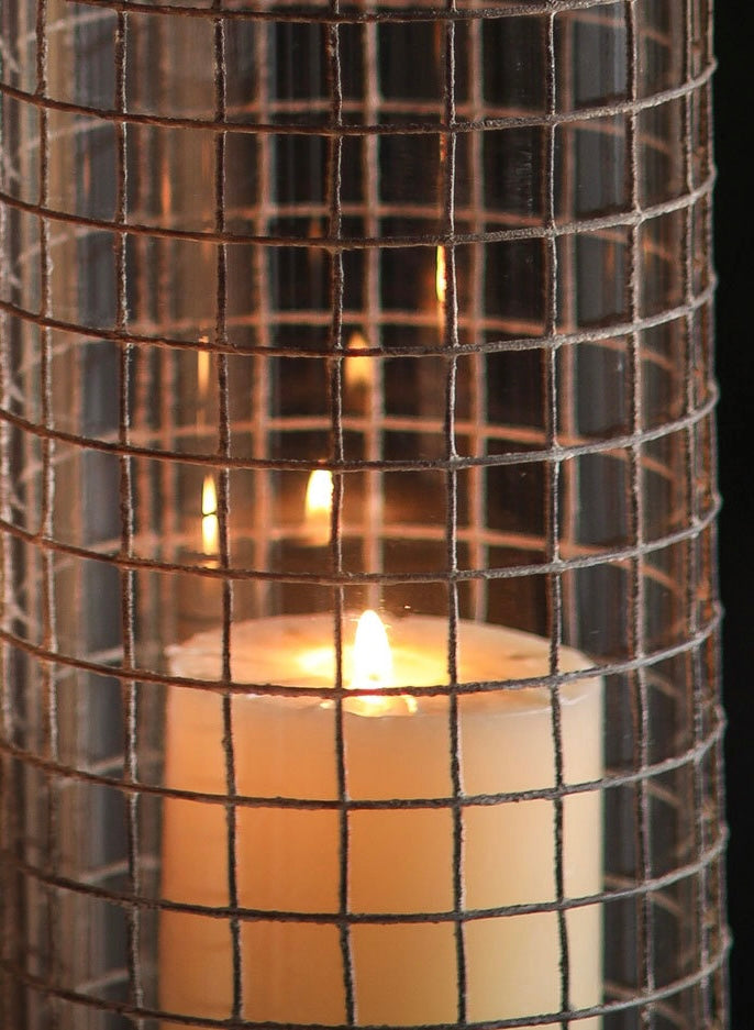 Rustic Aged Metal Cage Lantern – Tall Vintage Candle Holder Berriscent