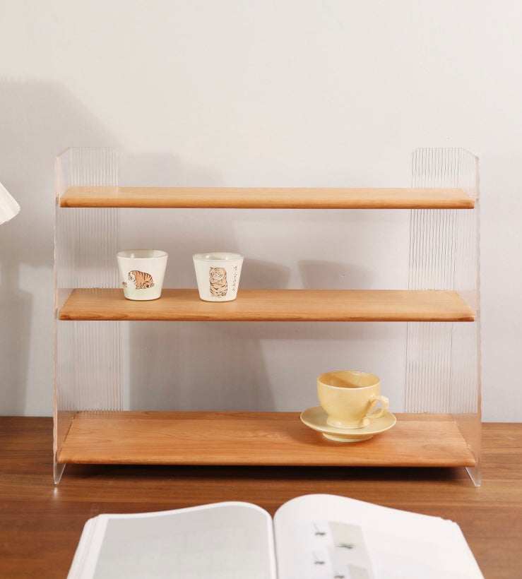 Lumière Three-Tier Acrylic & Wood Organizer Berriscent