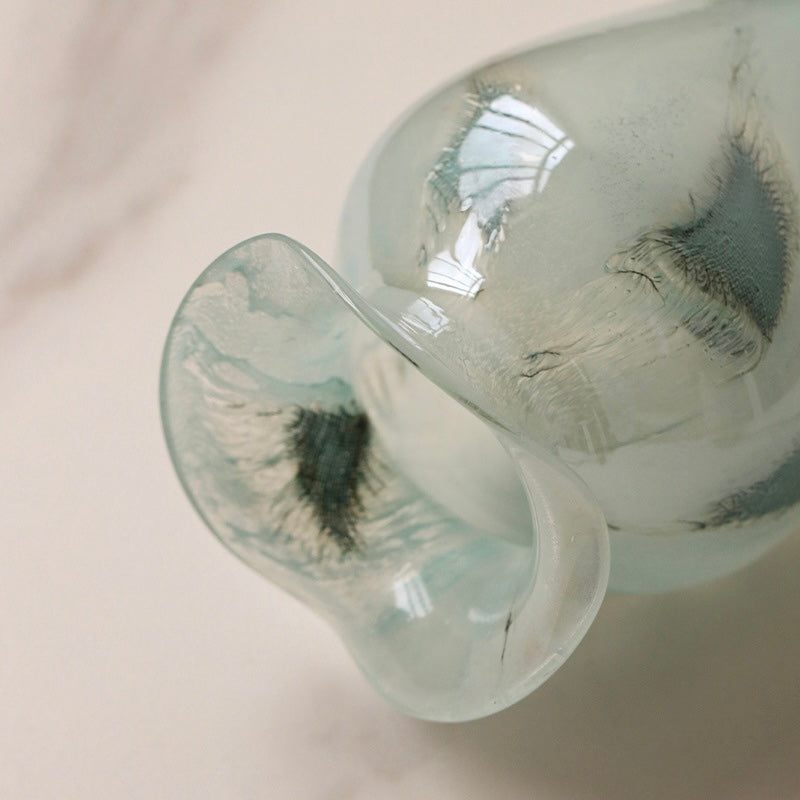 Aqua Veil Handcrafted Glass Vase Berriscent
