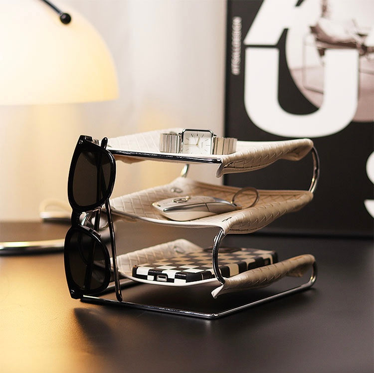 Modular Leather Desk Organiser – Triple Tier Berriscent