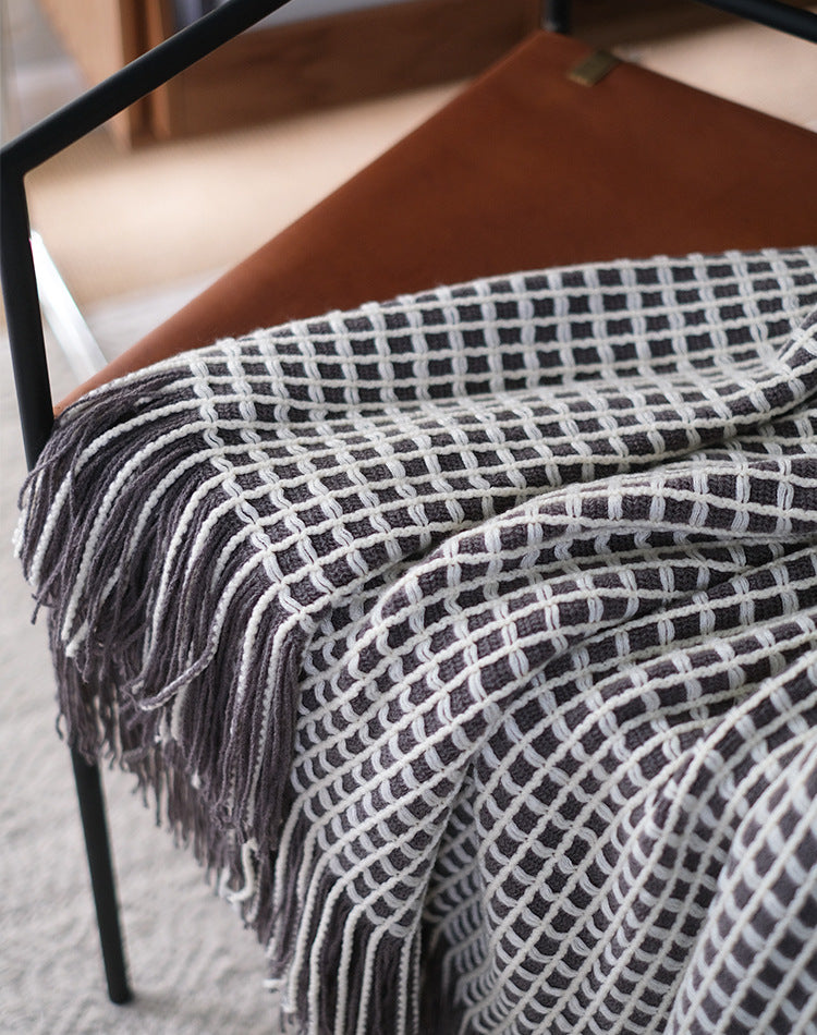 Axis Waffle Knit Throw Blanket Berriscent