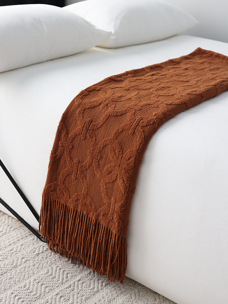 Interlock Chain Knit Throw Blanket Berriscent