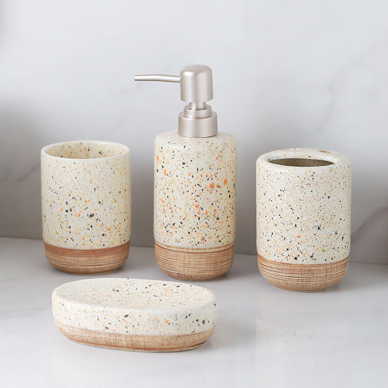 Terra Speck Ceramic Bathroom Set Berriscent